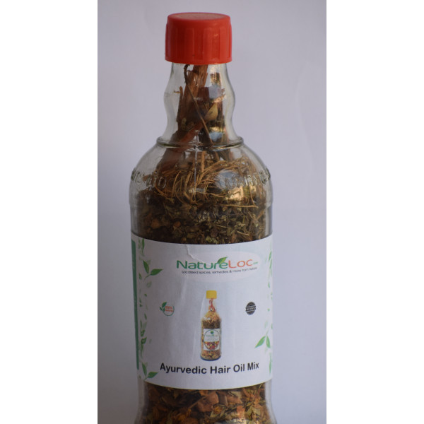 Buy Ayurvedic Herbal Hair Oil Mix Bottle Online - NatureLoc